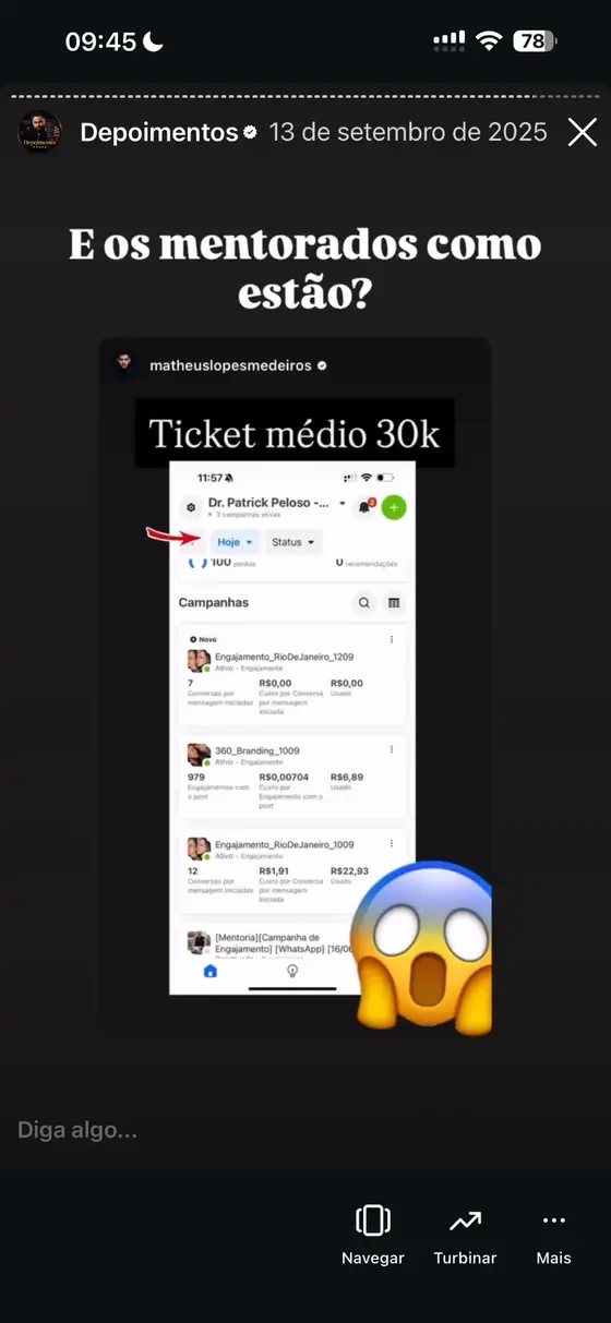 Depoimento de prestador de serviço sobre ticket